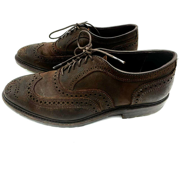 ALLEN EDMONDS Men\'s 9 D McTavish Lace Up Suede Brown Waterproof Wingtip Shoes‎ main image 6